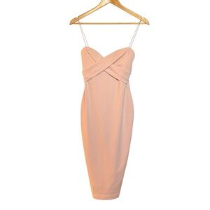 NOOKIE "Camille" Midi Body Con Blush Pink SMALL - NWT